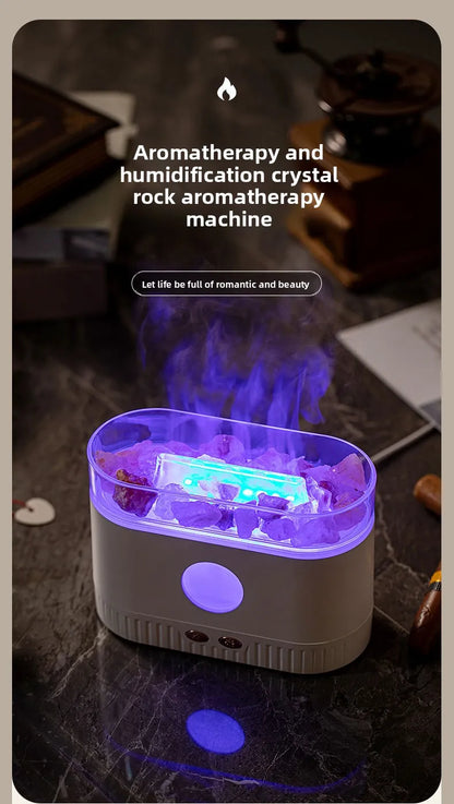 Hot Sale Low Price Customizable Logo Packaging Crystal Rock Aromatherapy Diffuser Humidifier Household 1 Year Plastic Essential