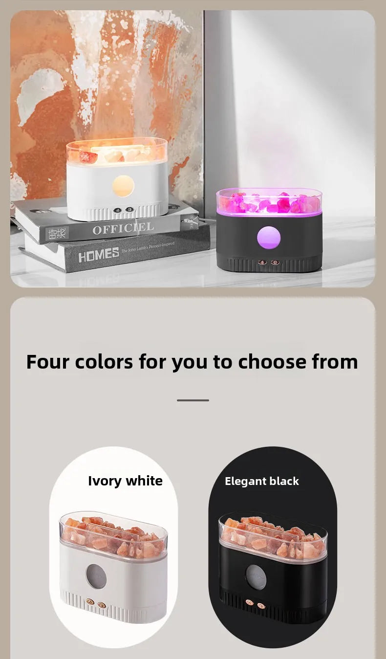 Hot Sale Low Price Customizable Logo Packaging Crystal Rock Aromatherapy Diffuser Humidifier Household 1 Year Plastic Essential